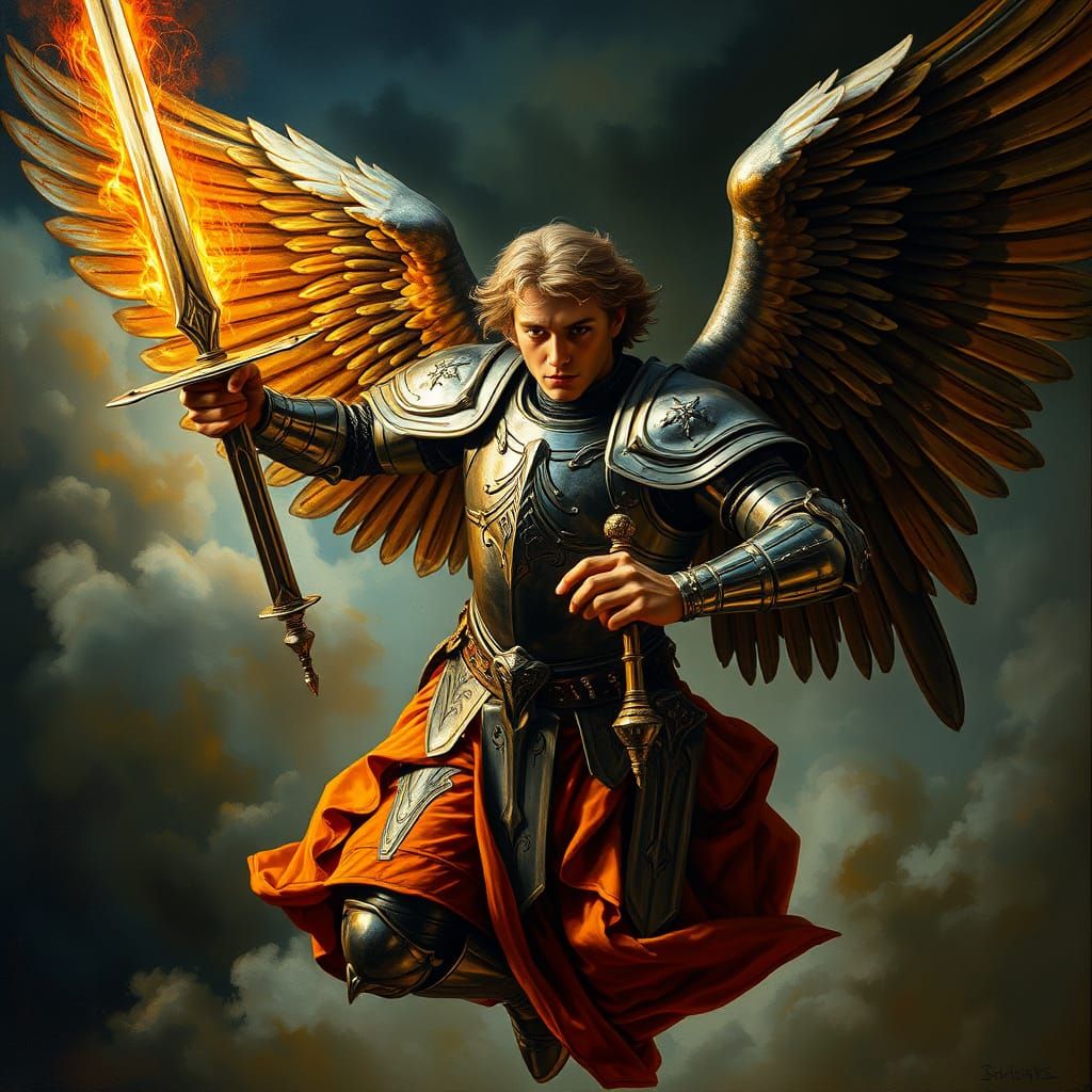 Angel Descends in 16th Century Renaissance Armor