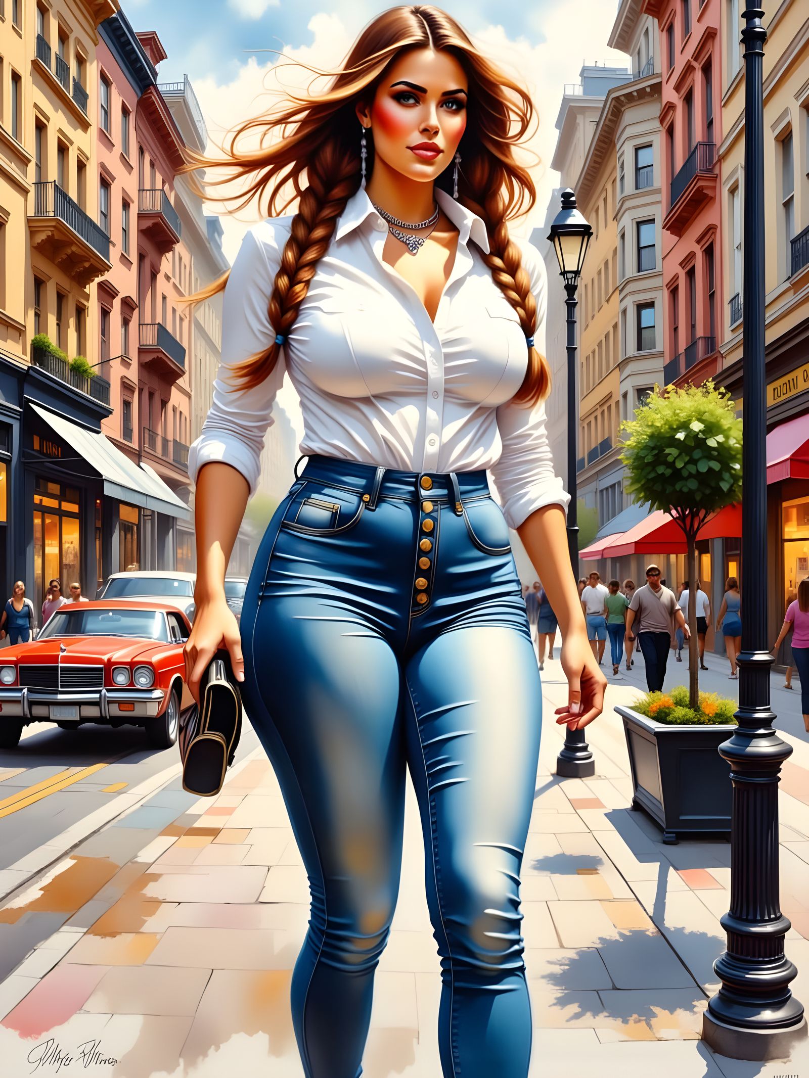 Sensual City Siren in Modern Metropolis