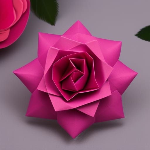 Enchanted Origami Rose Papercraft in Soft Focus