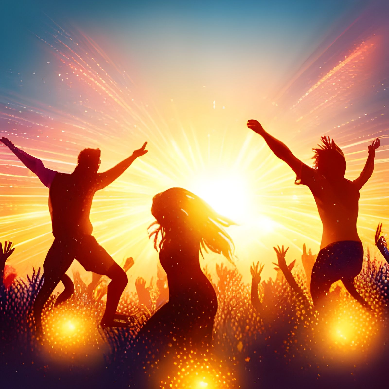 People celebrating the Summer Solstice