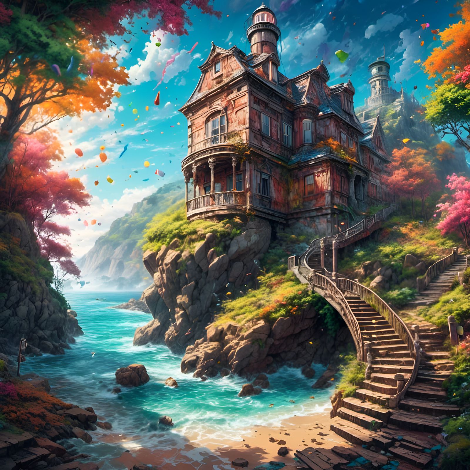 Island Portal in Graffiti Library Art