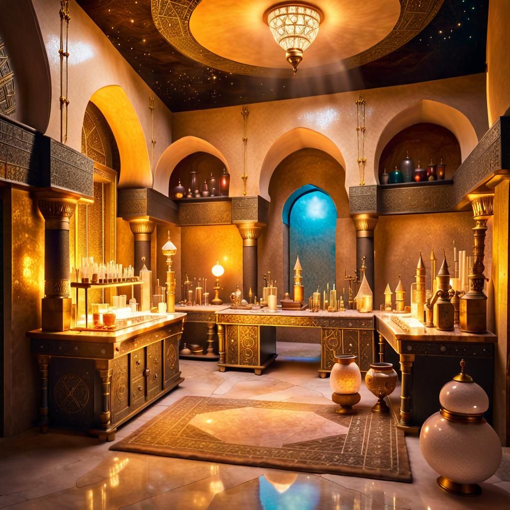 Fantasy Wizard's Laboratory in Ancient Style