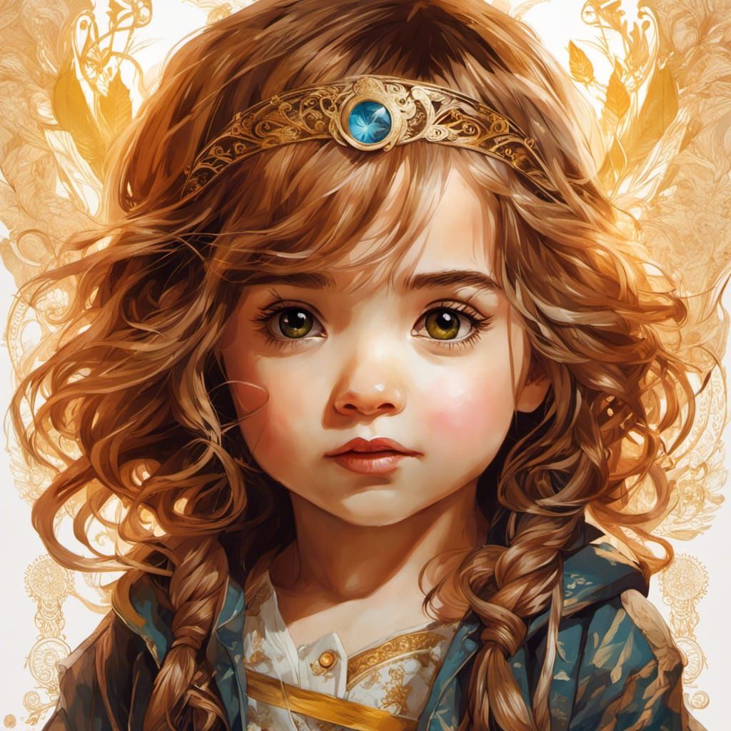 Chibi Hermione Granger Portrait in Digital Art Style