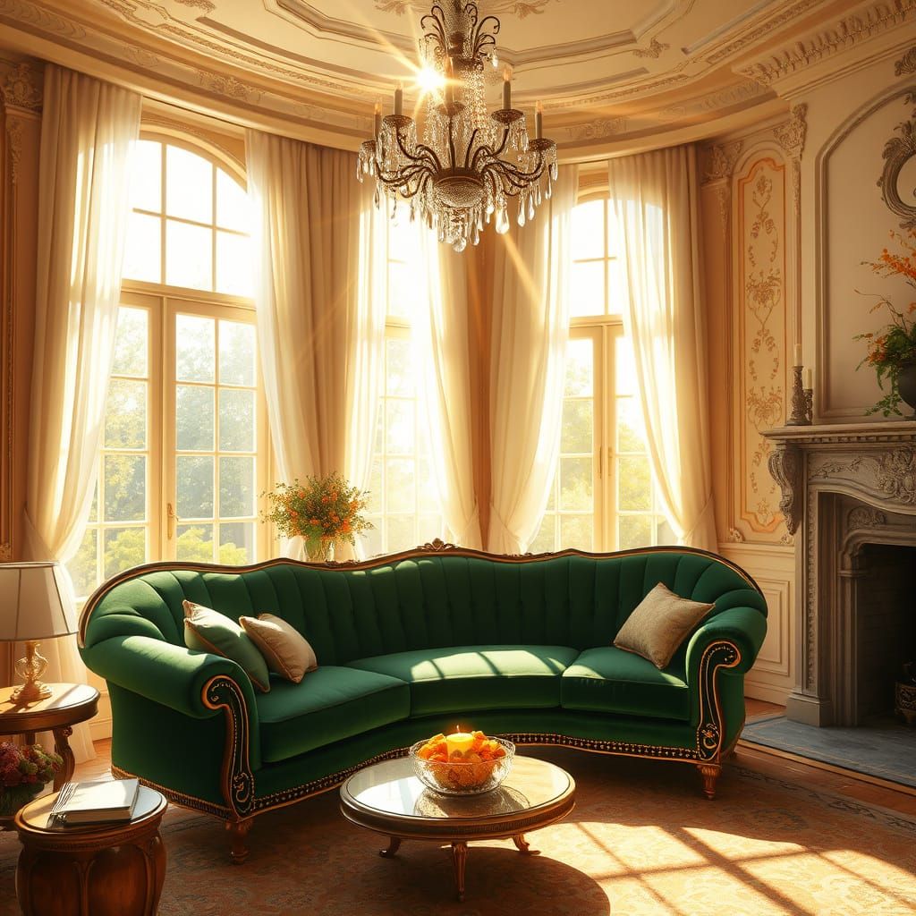 Ethereal French Boudoir Illuminated by Morning Sunlight