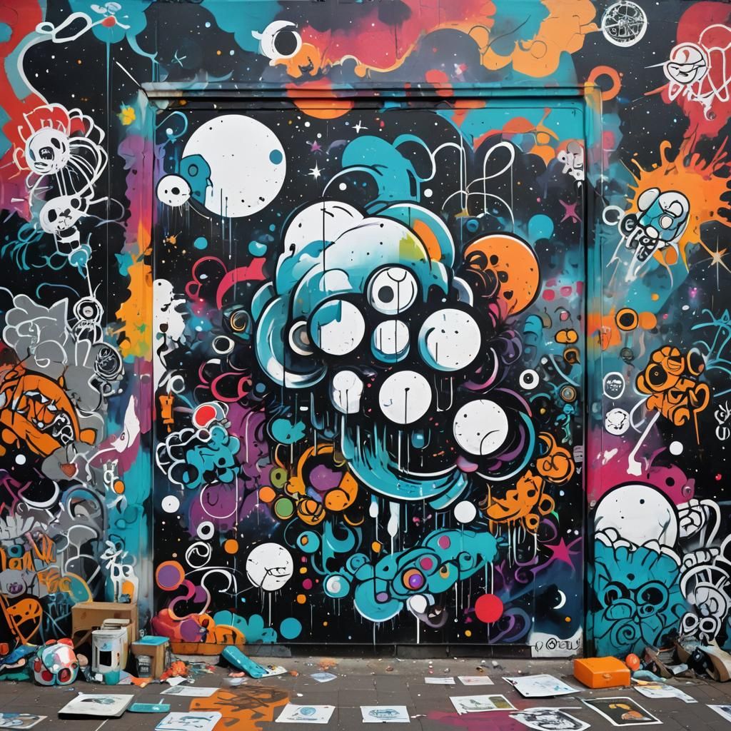 Colorful Space Graffiti Art: Meaning in Silence