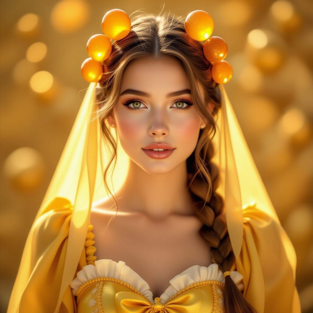 Woman in Honey Candy Inspired Costume