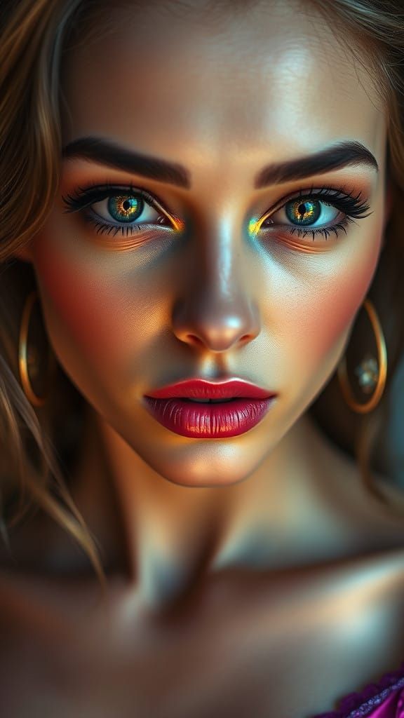 Confident Goddess in Vibrant Lingerie