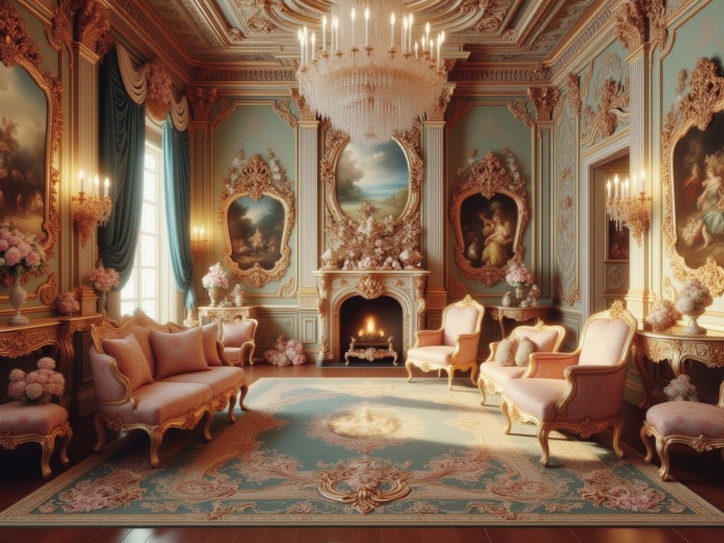 Grand Throne room in Rococo style, early 18th Century