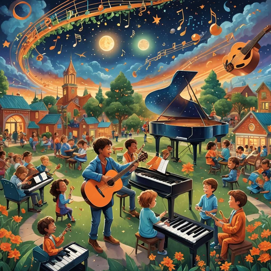 Children's Music Under a Starry Sky