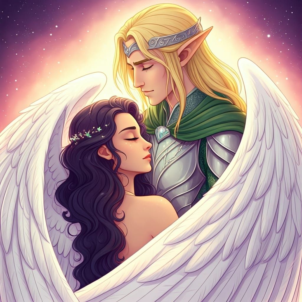 Inanna and Glenoriel: Fantasy Art in Pastel Hues