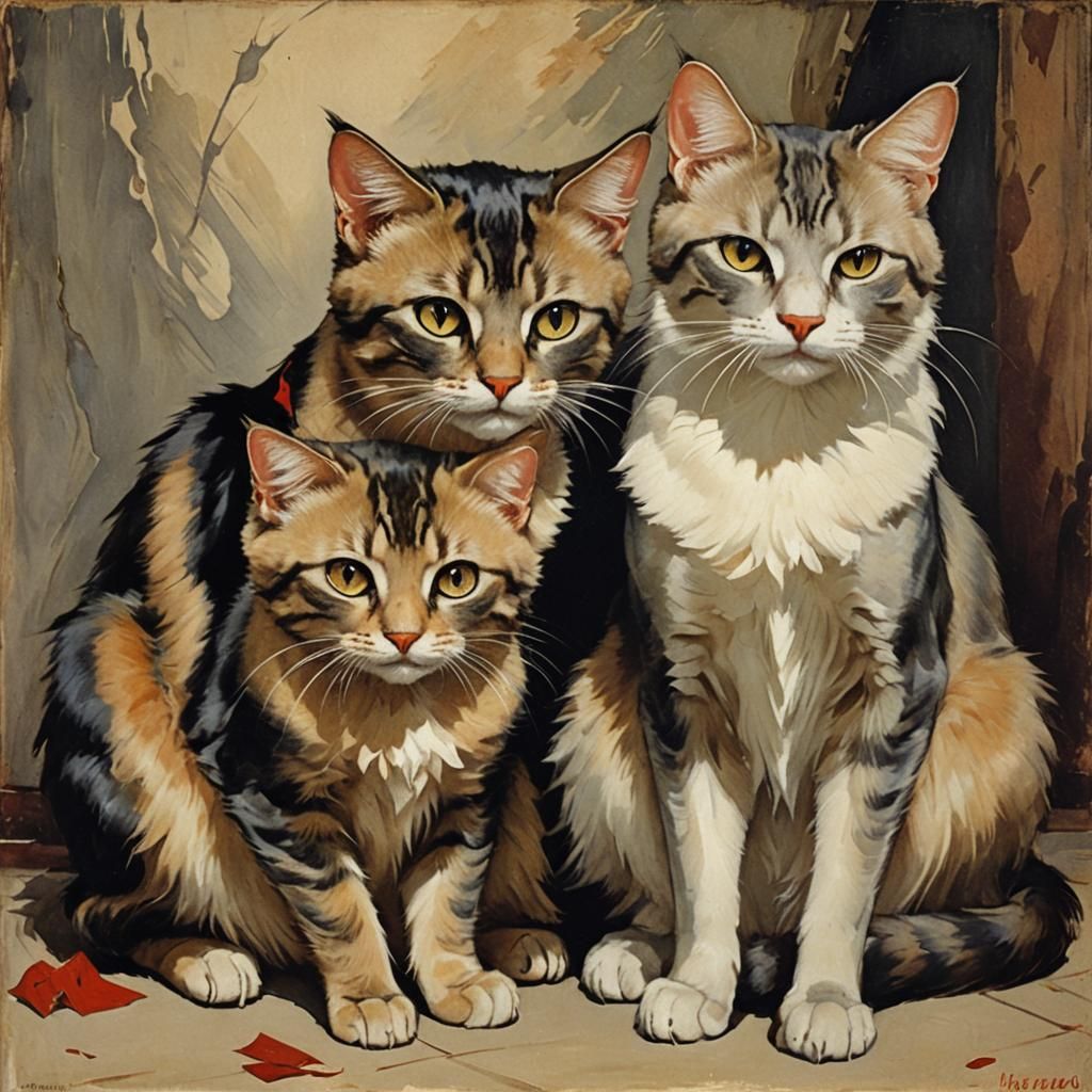 Vampire Cat and Shy Vampire in Somov Style