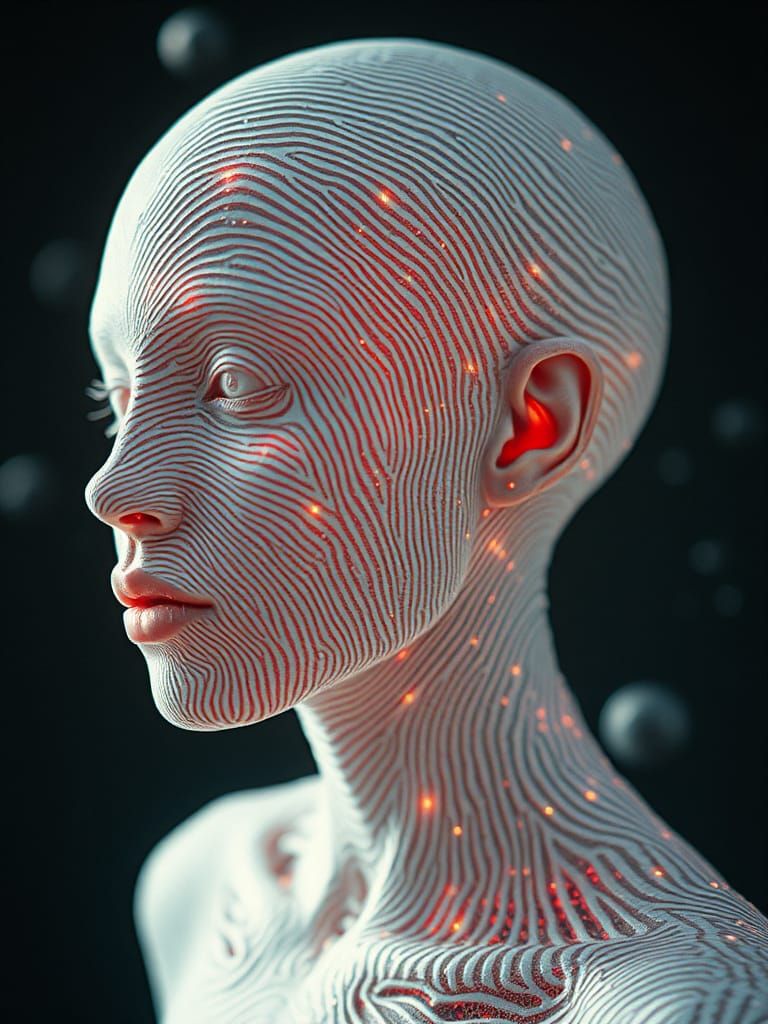 Ethereal Albino Fingerprint in a Synthetic Skin