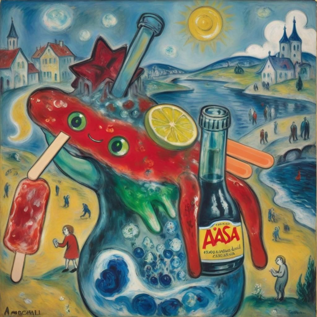 Amoeba's Sunny Day: Inspired by Chagall and Soutine
