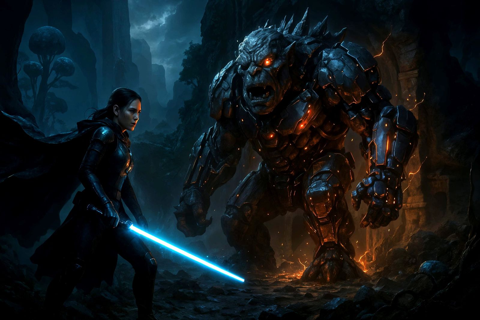 Sci-Fi Fairytale: Warrior Versus Cybernetic Troll