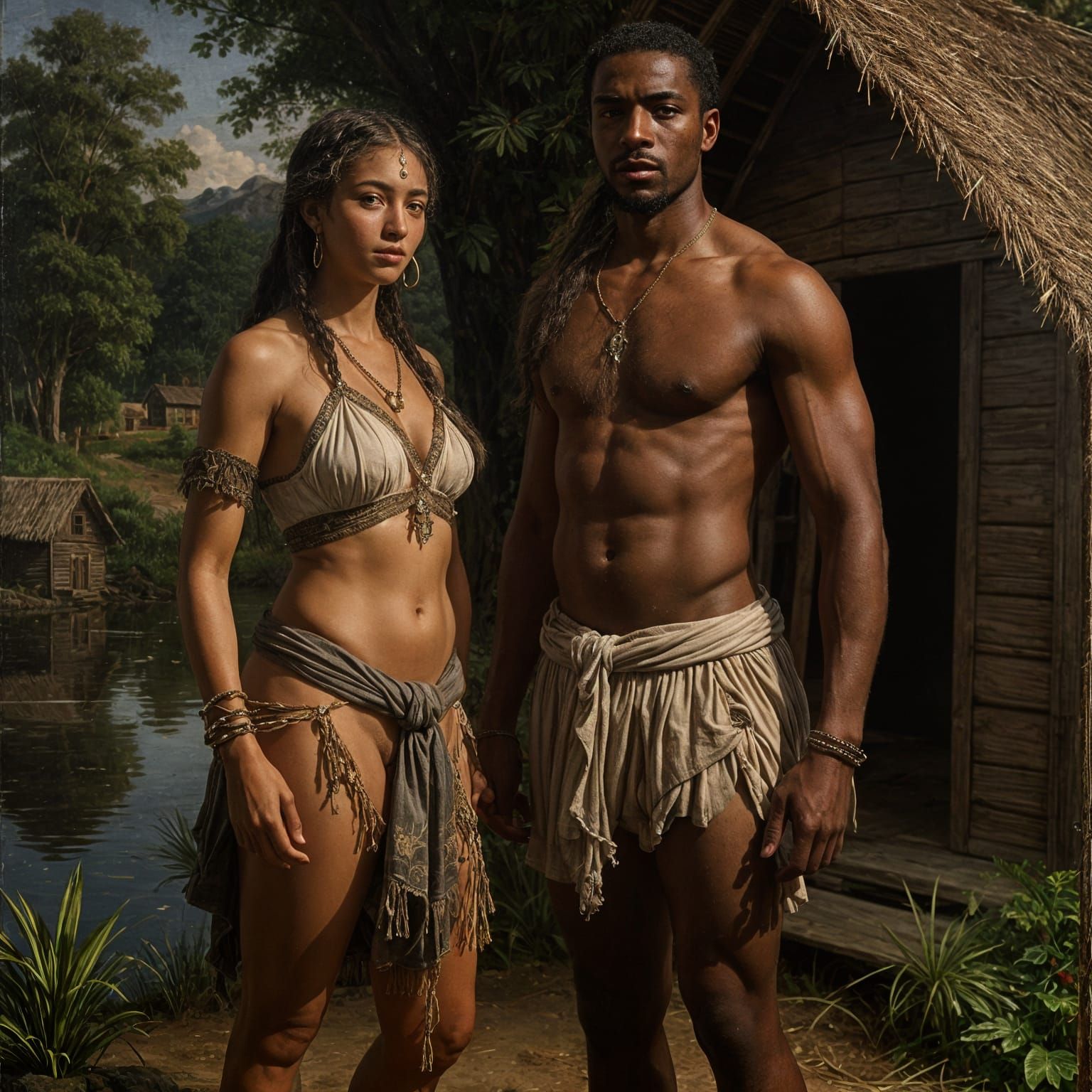 South American Scene in 17th Century Style