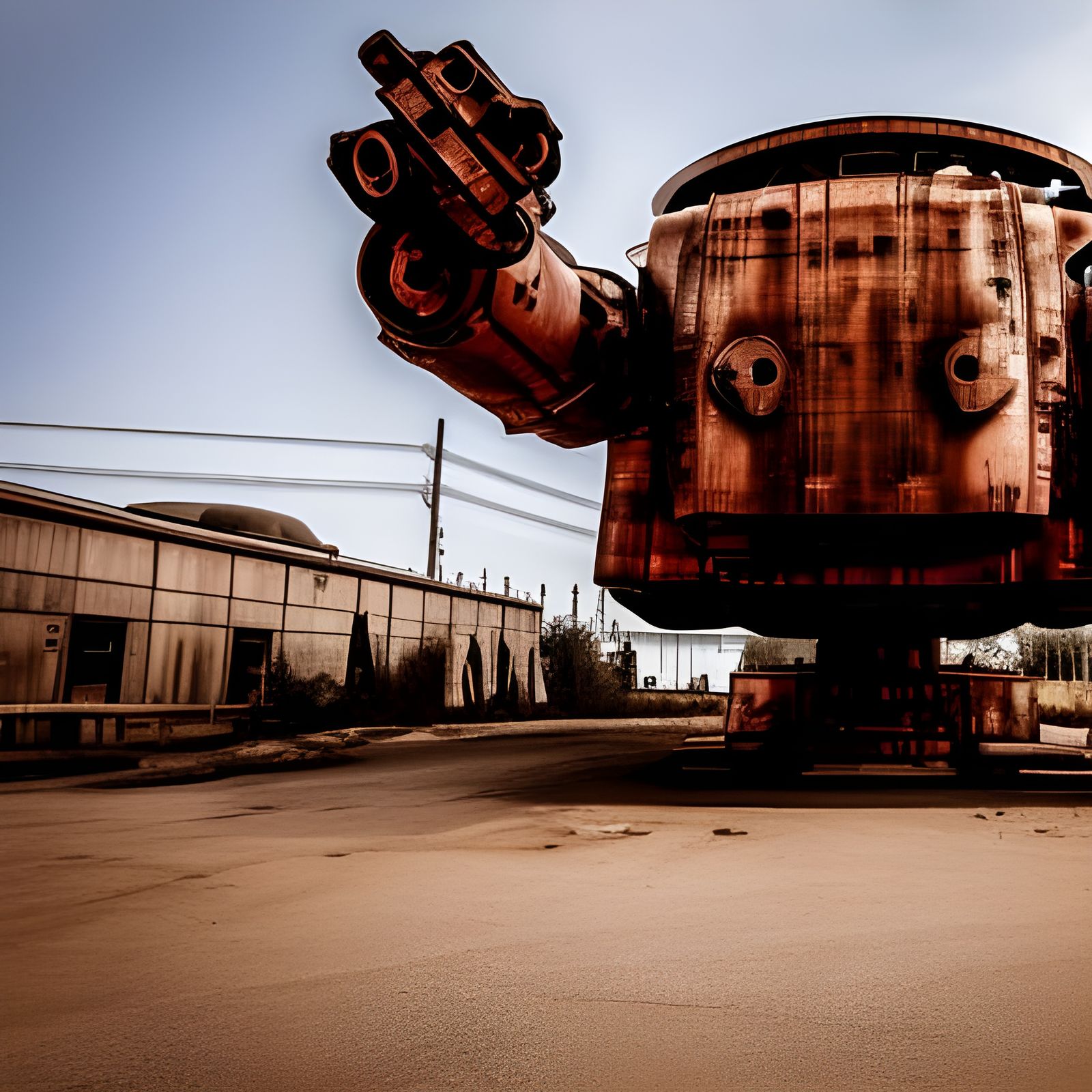 Rustic Alien Industrial Tank Mecha Robot