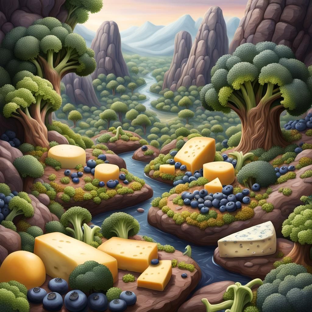 Fantasy Food Forest Landscape Masterpiece