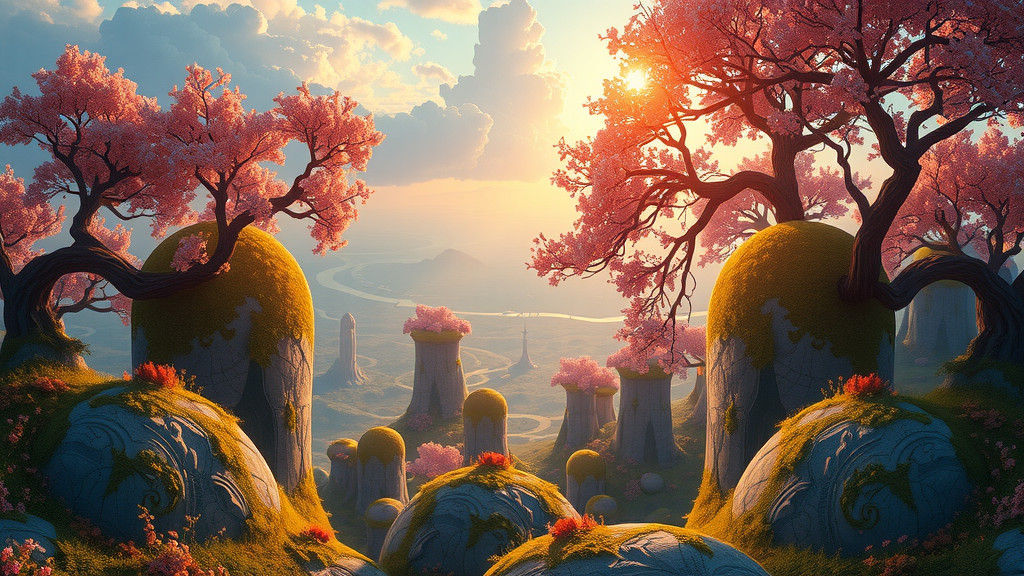 Ethereal Surrealism: Harmonious Nature in Ornate Detail