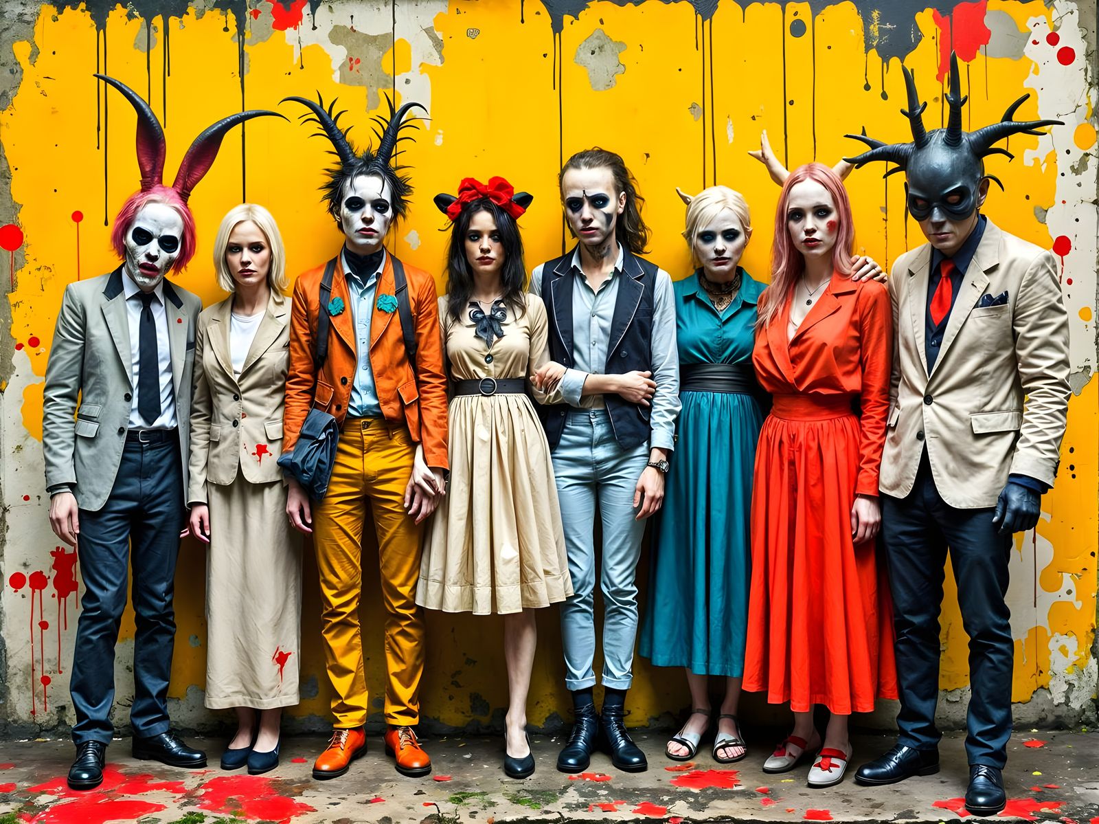 Asylum Inmates in Pop Art Style