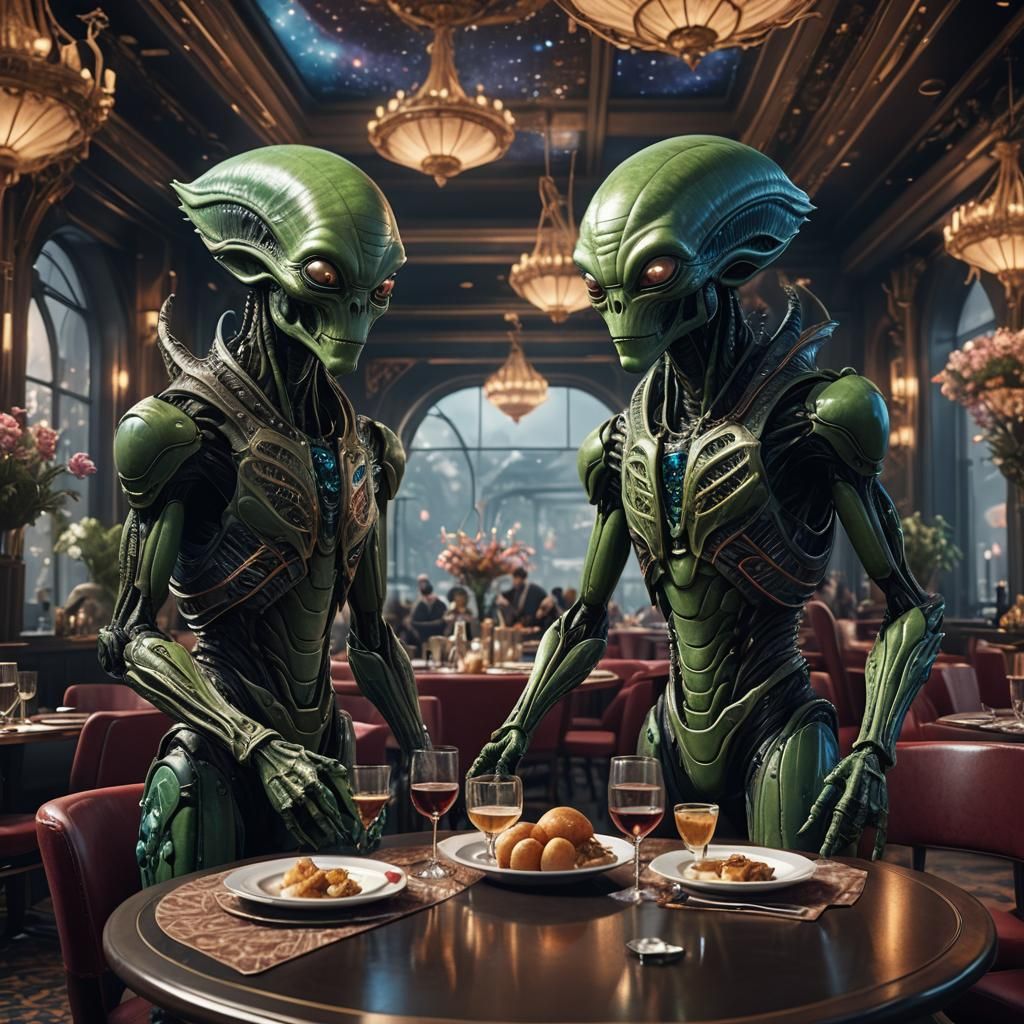 Aliens on a Date: Detailed Matte Painting