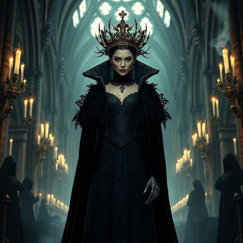 Gothic Vampire Queen in Dark Fantasy Style