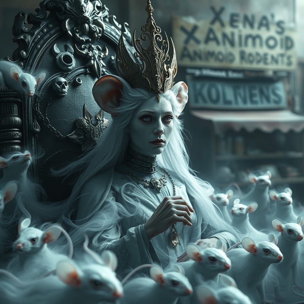 Ghost Queen Mice Reigns Supreme in Haunting Portraiture