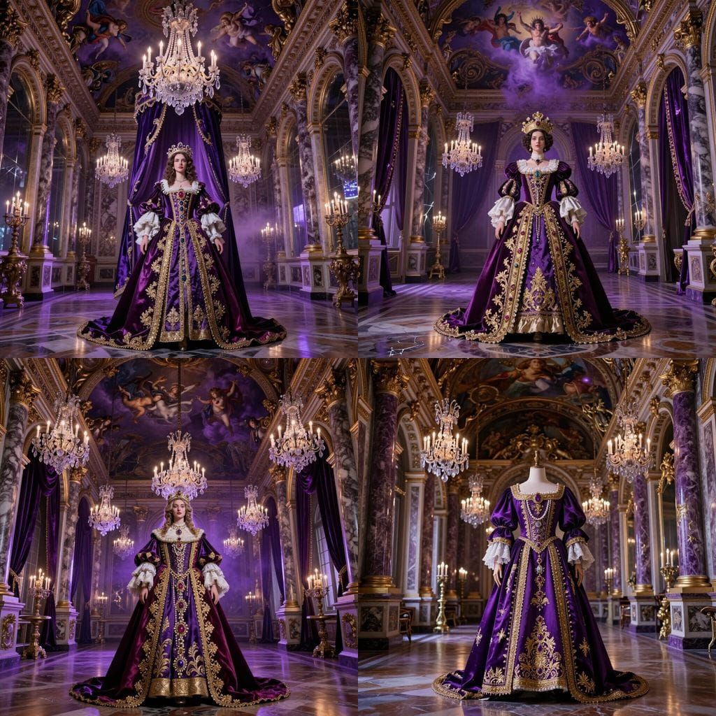 Baroque Interior in Violet and Amethyst Tones