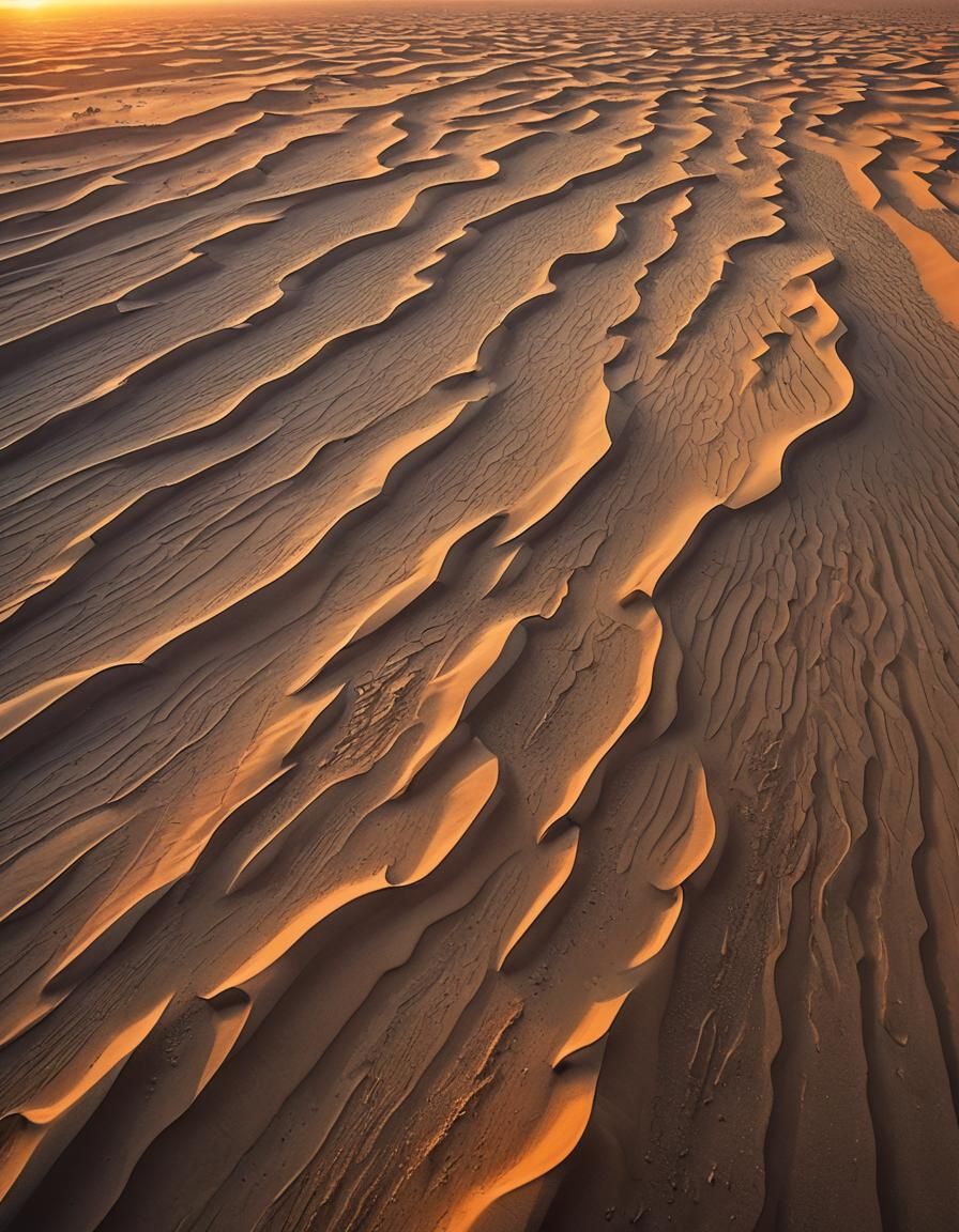 Colorful Sunset Over Desert Sand Drifts