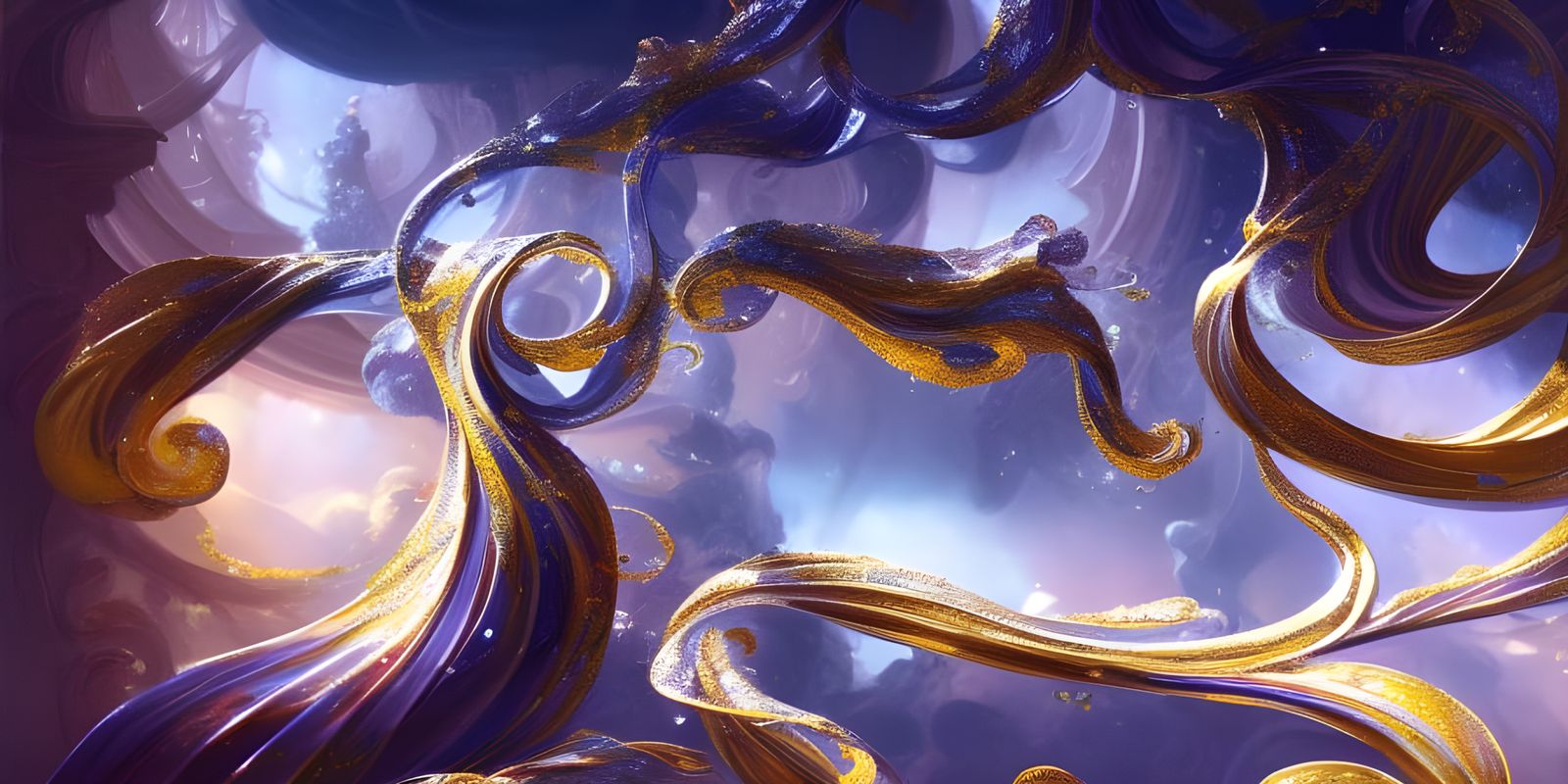 Magical Rococo World of Swirling Marble and Gold