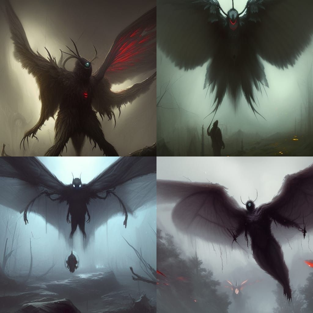 Mothman in Dark Fantasy Concept Art