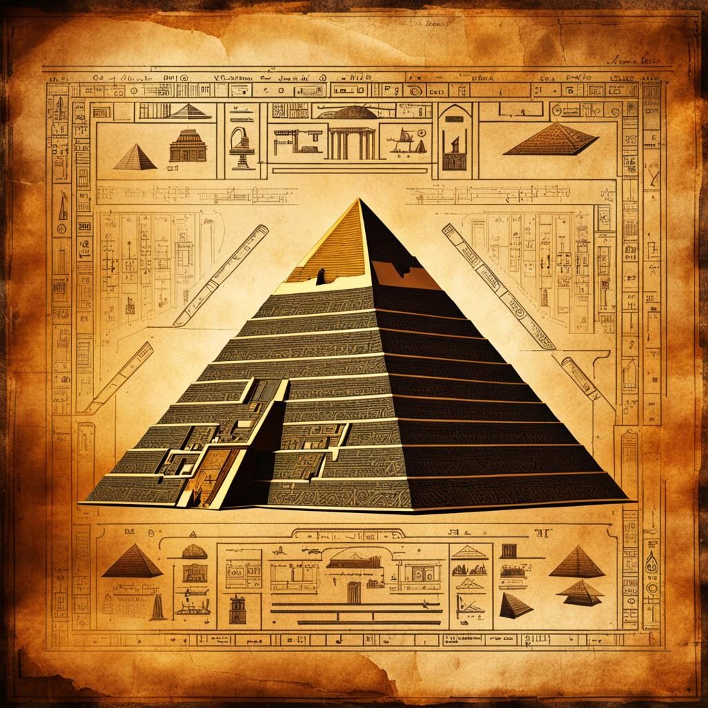 Egyptian Pyramid Floor Plan with Secret Chambers