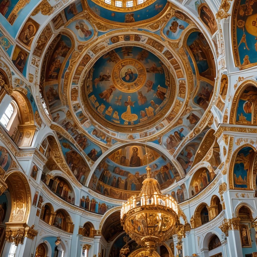 Belarus Orthodox Church Interior in Russian Imperial Style