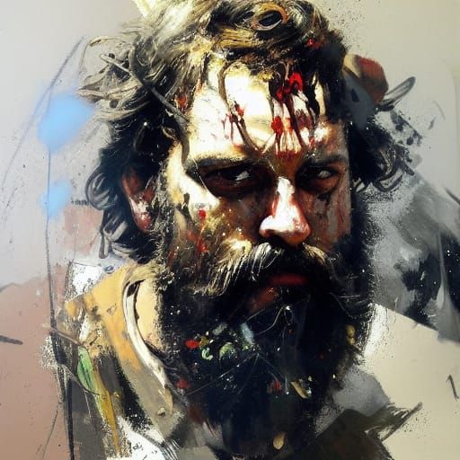 Mysterious Bearded Man: Oil Painting in Gurney Style