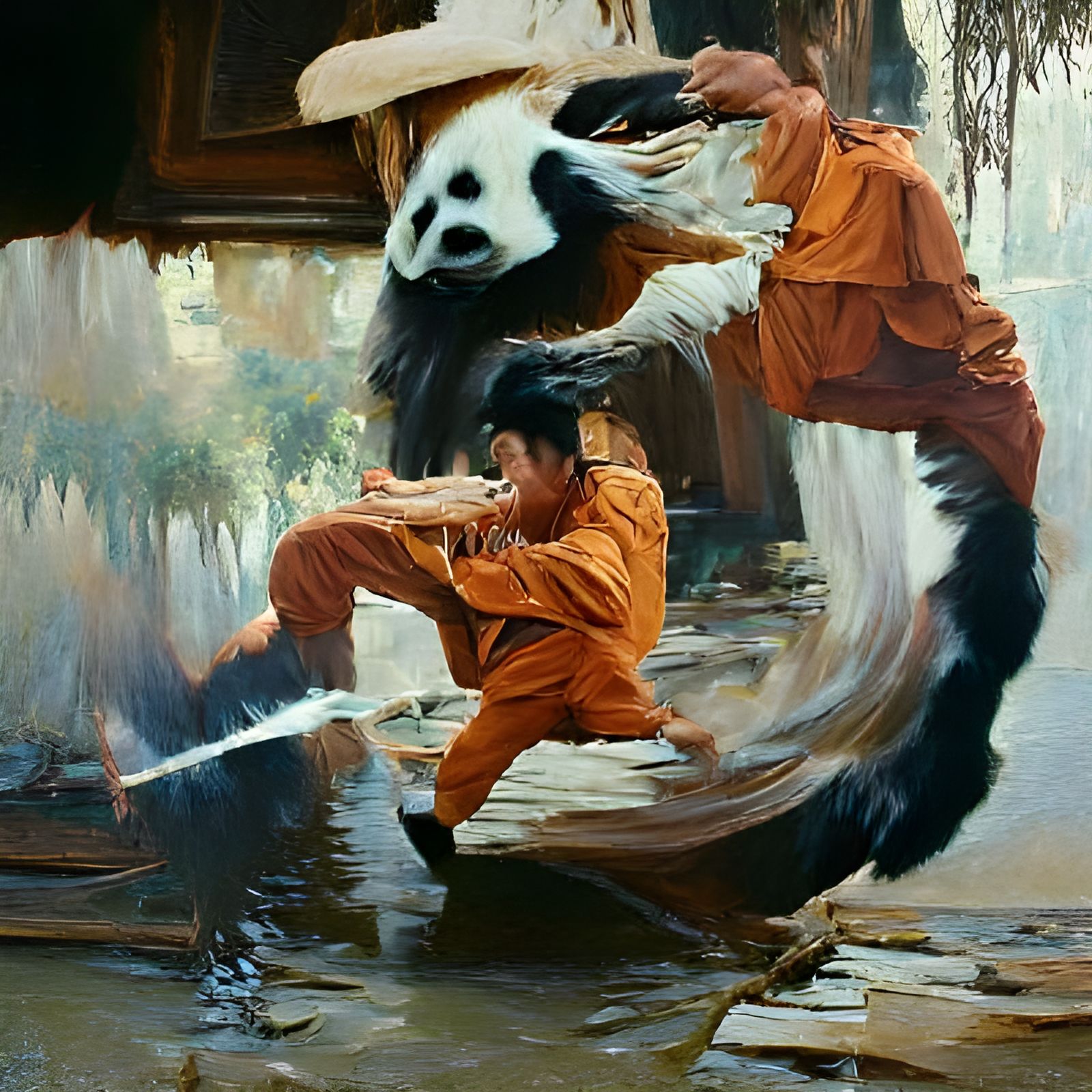 Kung Fu Master: Oil Painting in Gurney Style