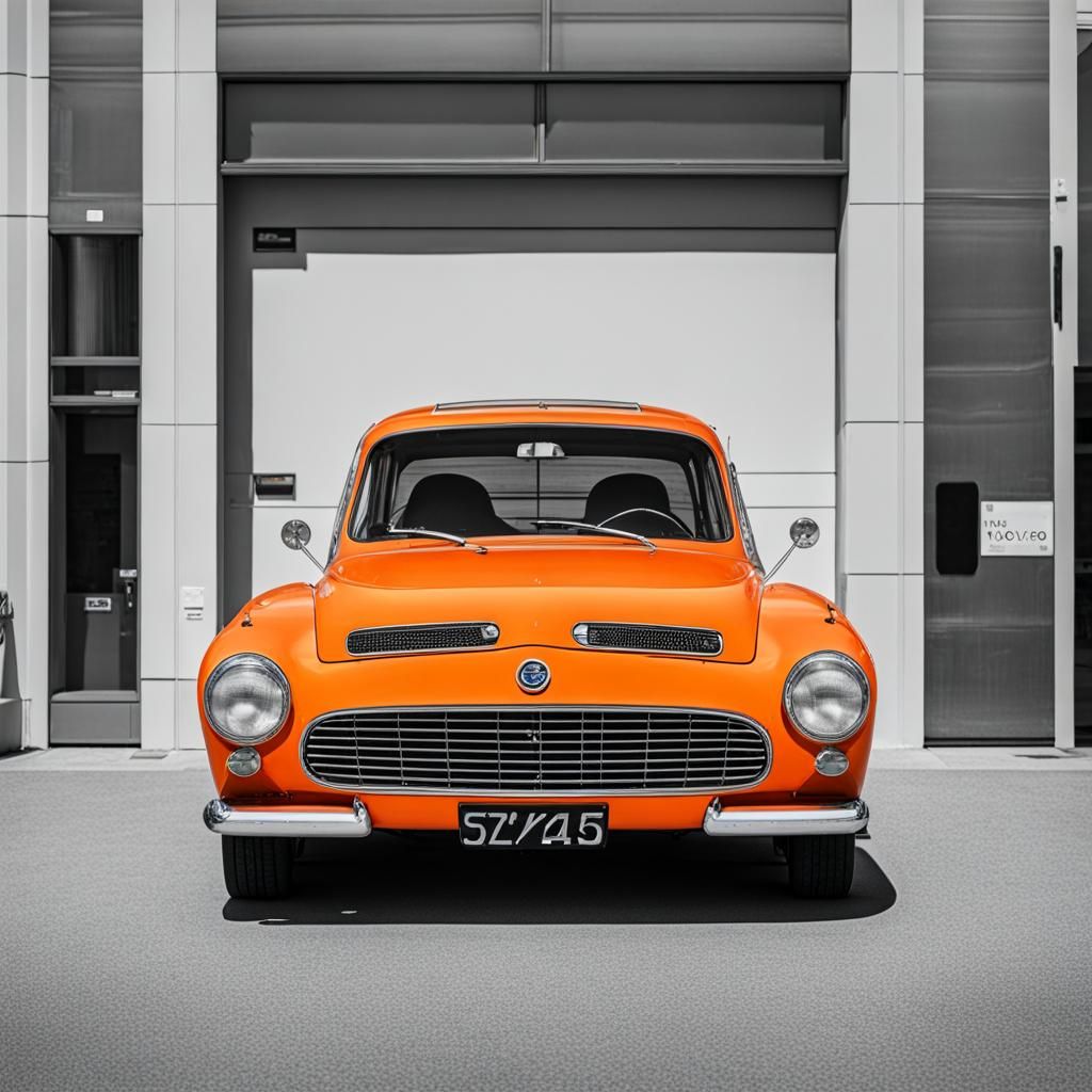 Eye-Catching Orange Volvo Car