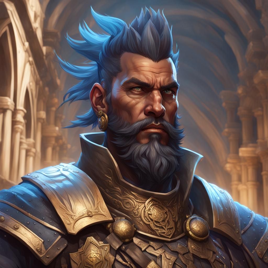 Goliath Cleric Portrait in Hyperdetailed Style