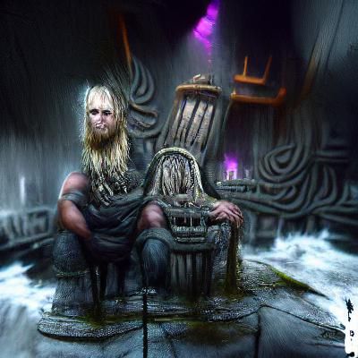 Viking Warrior on Snowy Battlefield