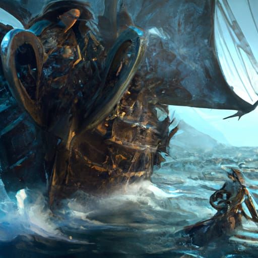 Pirates battle a sea monster a masterpiece