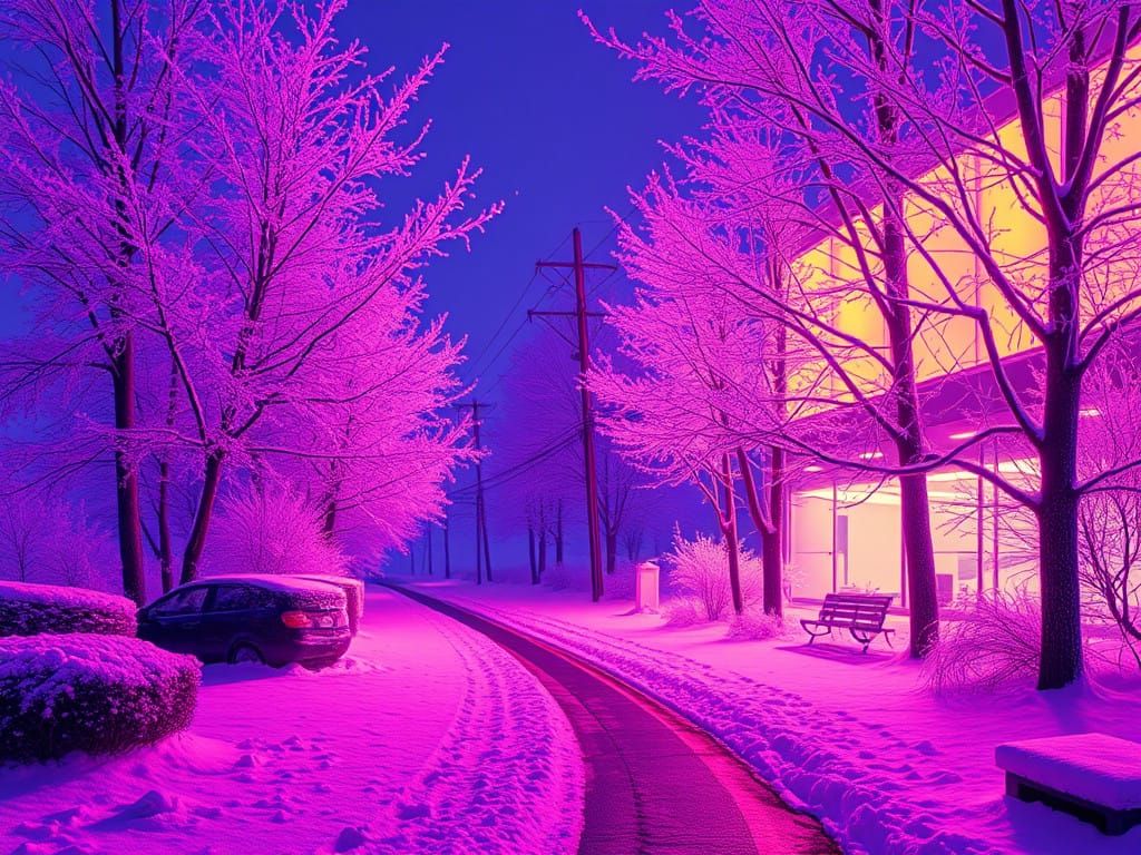 Sector Frost in Neo-Primitive Synthwave Style