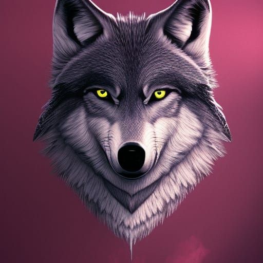 Detailed Wolf Head Illustration for T-Shirt Design