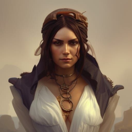 Detailed Portrait of a Beautiful Female Pirate