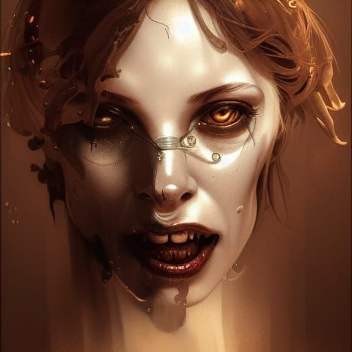 Steampunk Demon Dog Portrait in Hyperdetailed Style