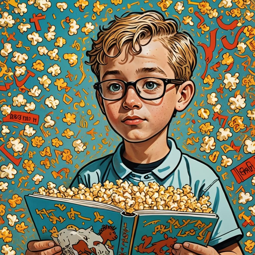 Bookish Mind in Hyperrealistic Pop Art Style