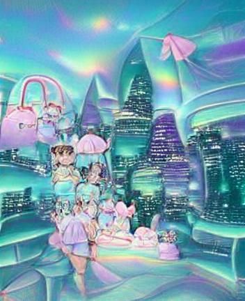 90s Magical Girl Anime Background in Pastel