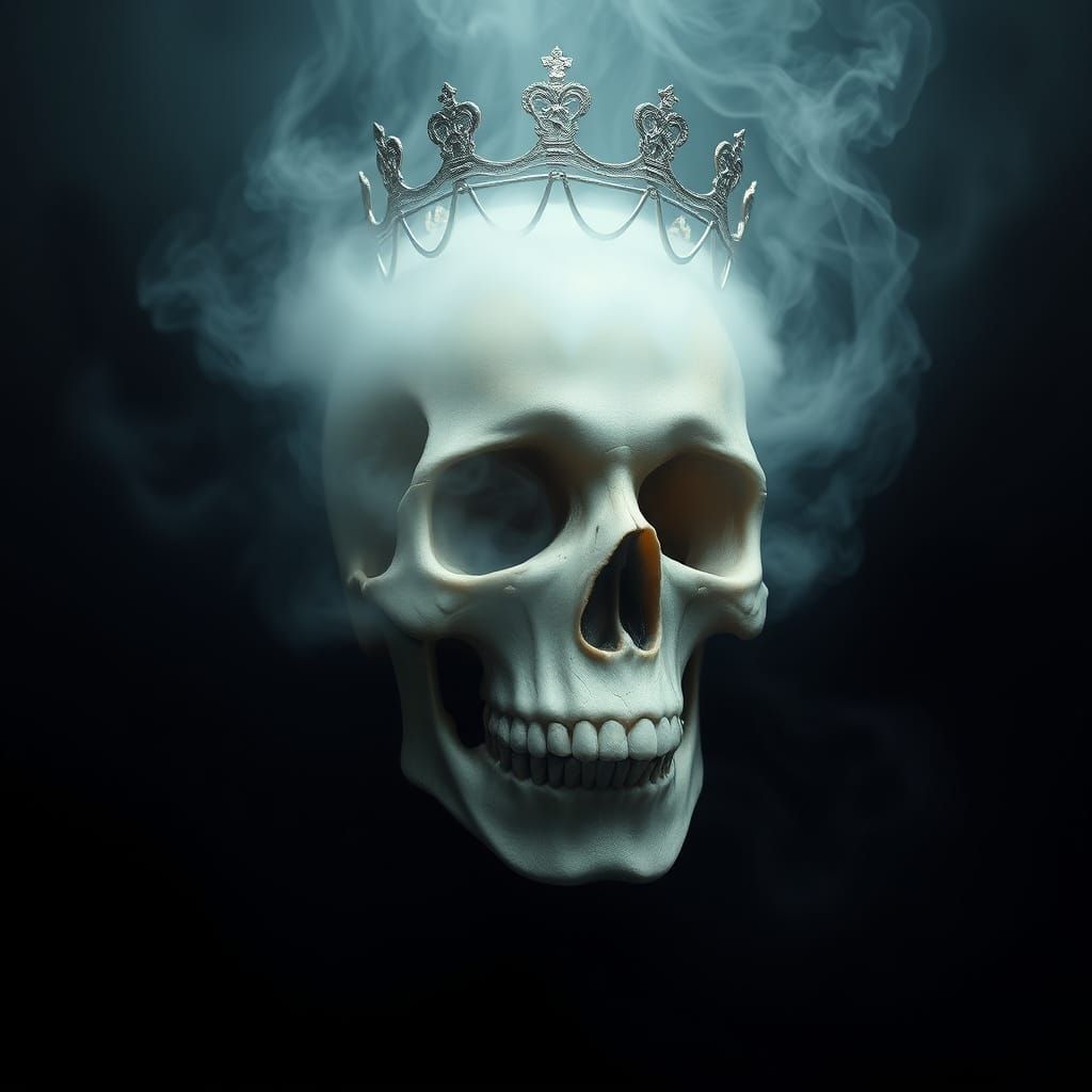 Ethereal Female Skull in Regal Attire