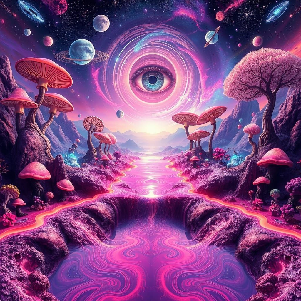 Surreal Cosmic Tapestry of Galactic Biology and Energy