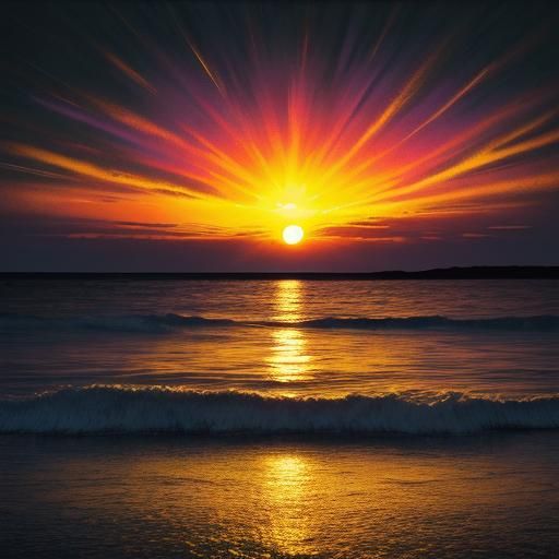 Vibrant Sunset Scene with Golden Tear
