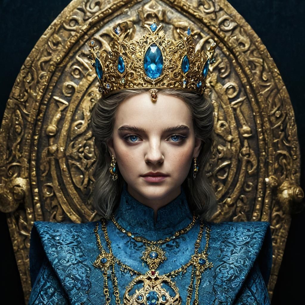 Dark Fantasy Royal on Throne in Lavish Chamber