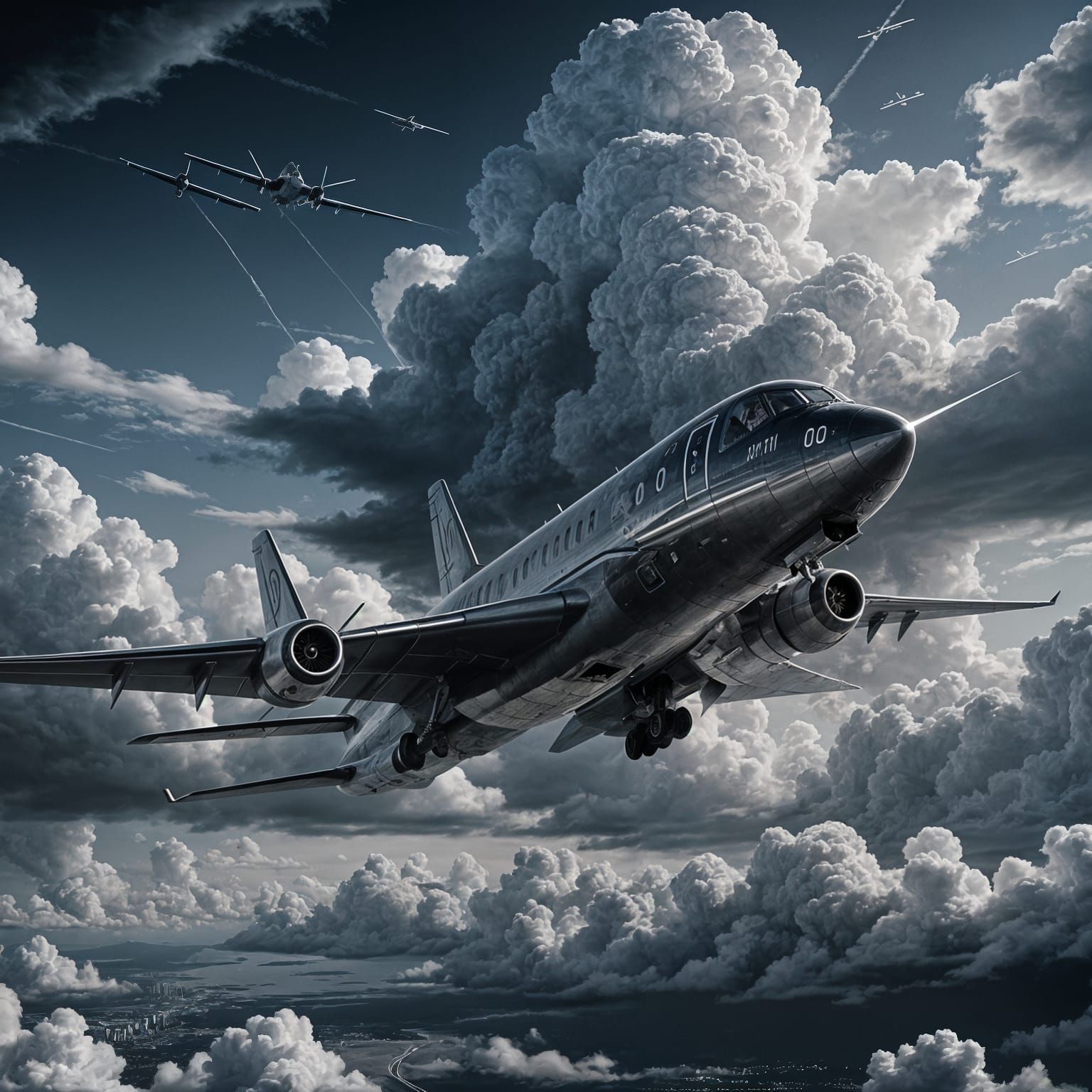 Sleek Monochrome Aircraft Icon