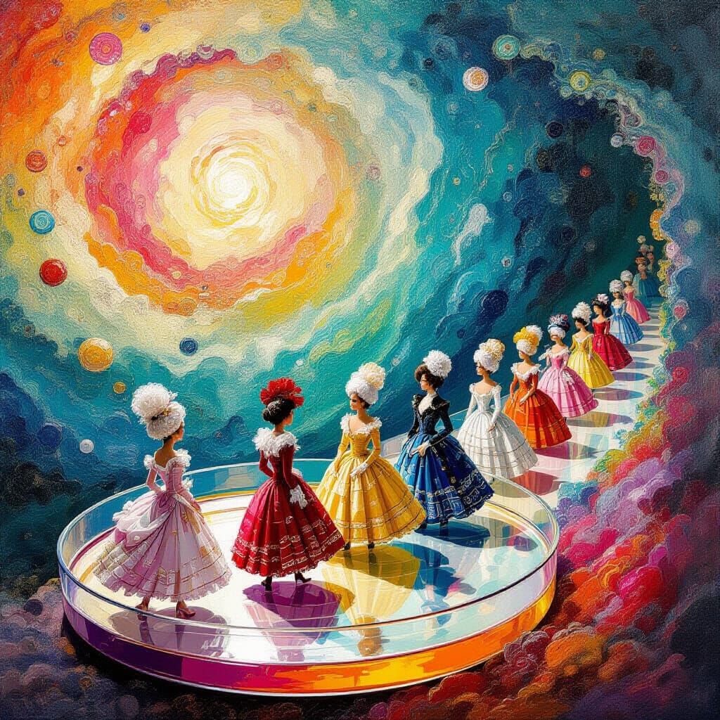 Microscopic Organisms in 18th-Century Fashion Show